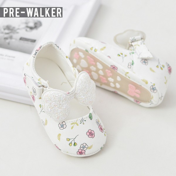 Sepatu Bayi Prewalker Pita Putih Pink - Prewalker Baby Shoes S1103