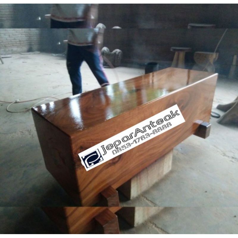 bangku balok kayu / kursi makan