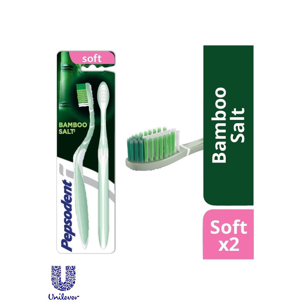 Pepsodent Bamboo Salt Sikat Gigi Soft Multipack Isi 2