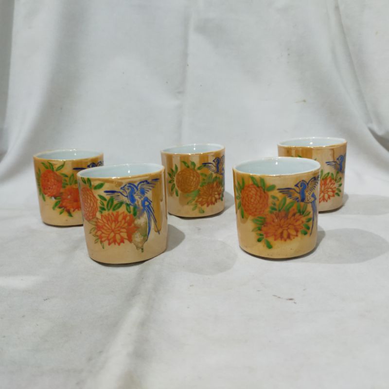 paket gelas cawan keramik jepang antik