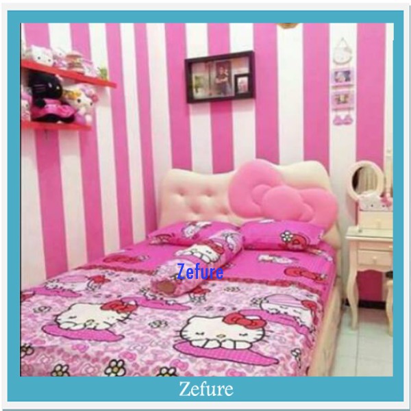 Wallpaper Stiker Dinding Wall Sticker Dekorasi Warna Pink Salur Shopee Indonesia