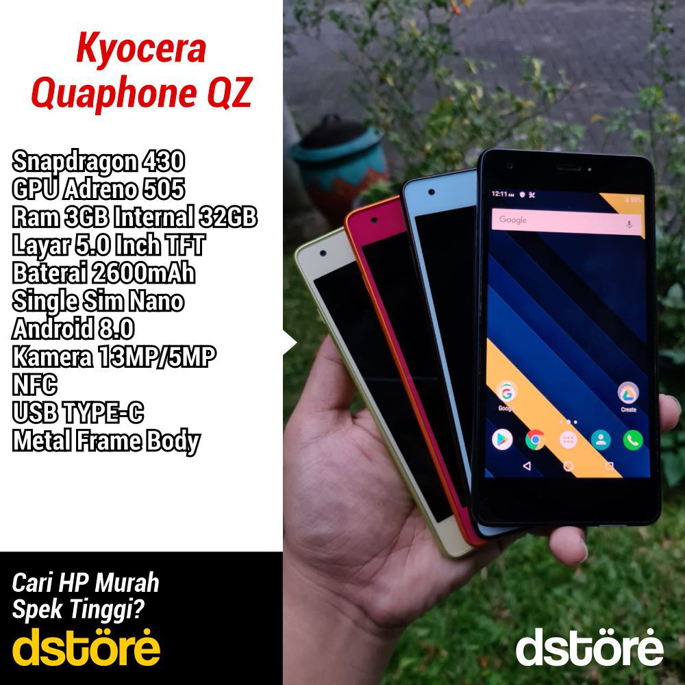 Kyocera Qua Phone QZ KYV44 3/32 4G LTE Mulus Original Jepang