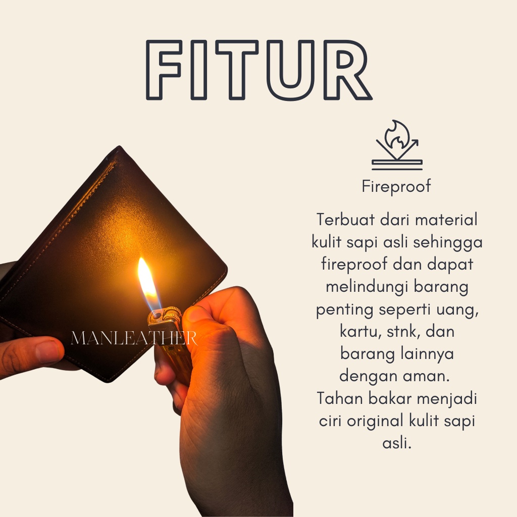 Dompet Pria Cowok Kulit Sapi Asli Premium Uang Cowok Pria Laki Laki Kulit Original Ori Garut-1