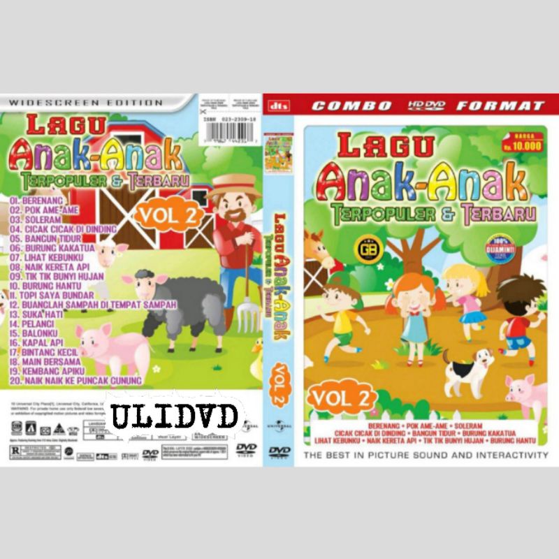 Kaset dvd Lagu anak anak Terpopuler & Terbaru