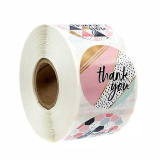 500 pcs 1 Roll Stiker  Label segel tulisan  Thank you 2 