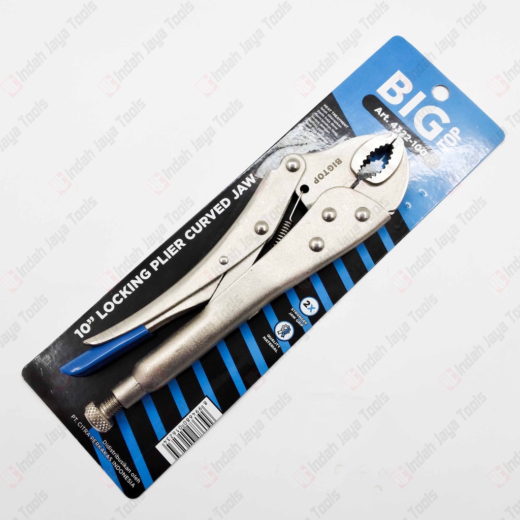 BIGTOP 4322-100 Tang Buaya Bulat 10 Inch Bengkok Locking Plier Jaw