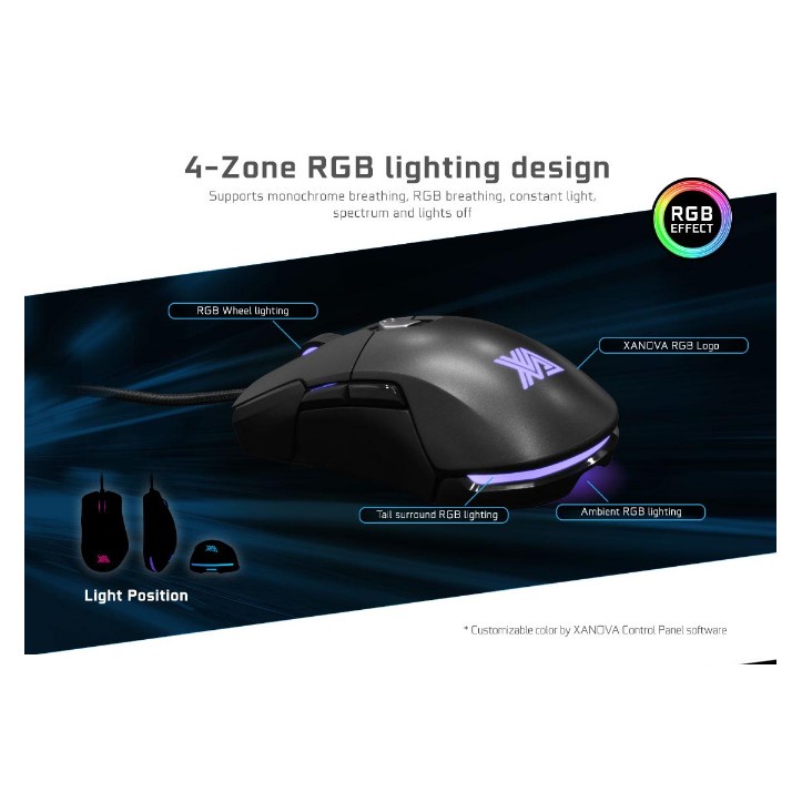 GALAX XANOVA Mensa RGB XM310 5000dpi - Omron 20M - Gaming Mouse