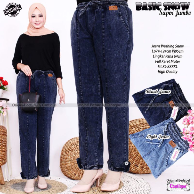 basic snow super jumbo celana jeans by Cantique