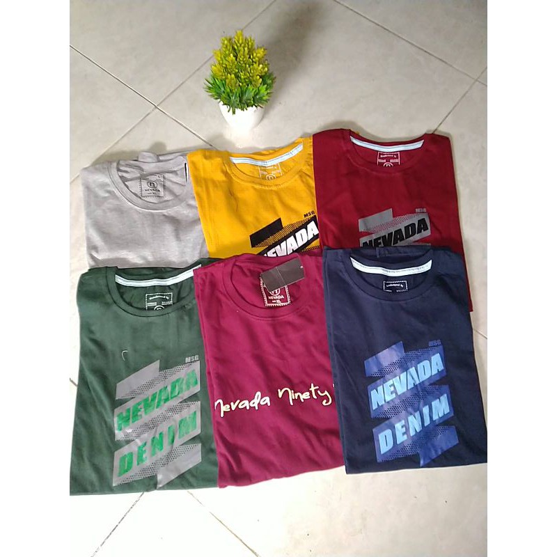 kaos oblong ori nevada Brand matahari lengan pendek