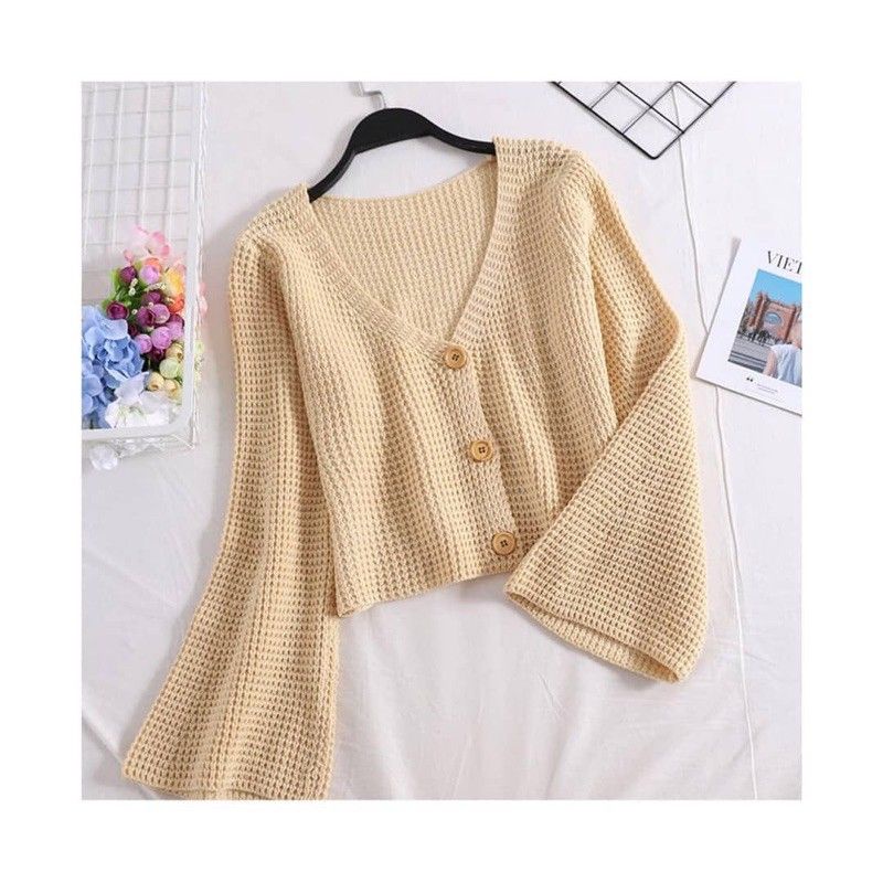 KARDIGAN CROP KAREN - KAREN CROP OUTER LENGAN TEROMPET 7 GET TEBAL