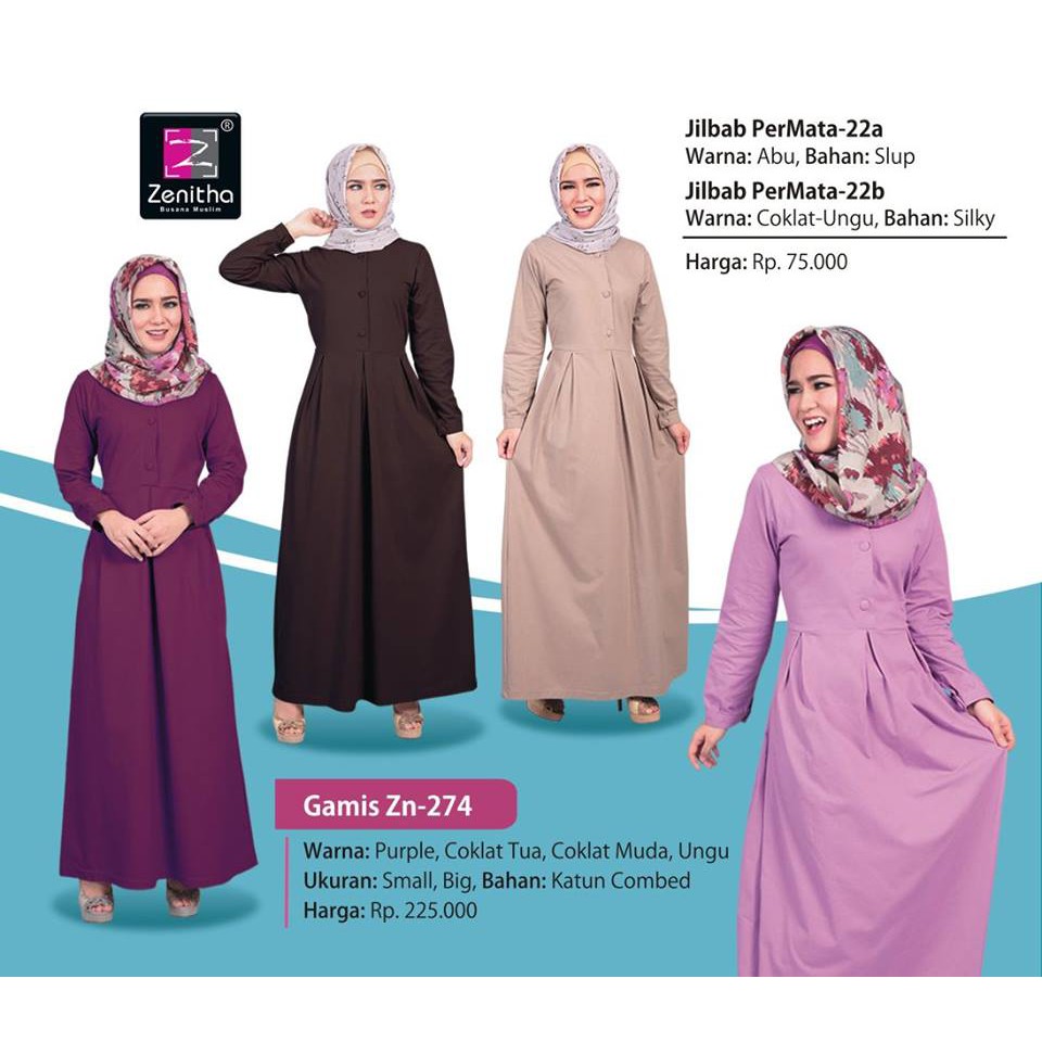  Baju  Gamis Warna  Coklat  Tua  Hijab Muslimah