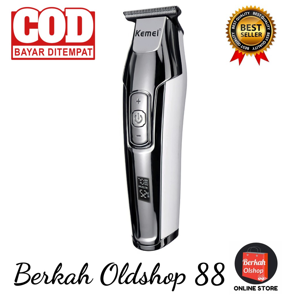 Berkah Oldshop 88 - Kemei KM-5027 Electric Cordless Professioanal Hair Clipper LCD Display