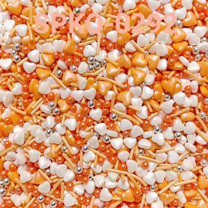 

SPKQ-0292 SPRINKLES SPRINKLE SPRINGKEL 250GR HATI ORANGE PUTIH TERBARU