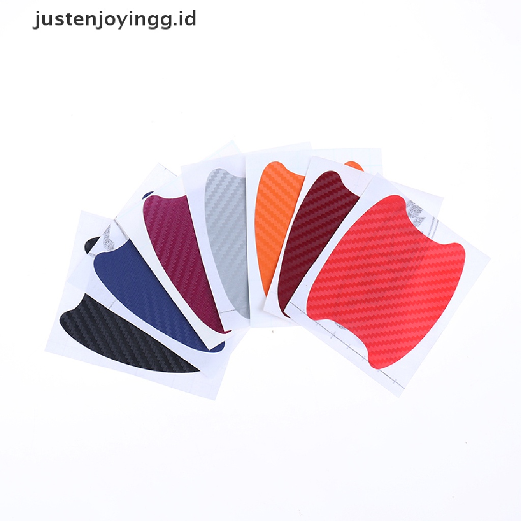 4pcs / Set Stiker Film Pelindung Handle Pintu Mobil Bahan Carbon Fiber Anti Gores