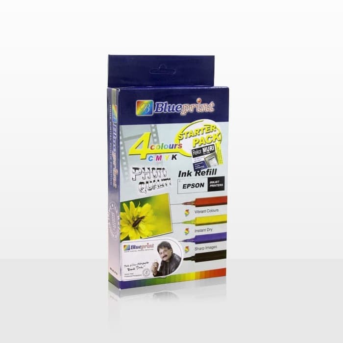 Starter pack ink refill blueprint 4 color CMYK epson printer - Tinta Suntik blueprint - starterpack