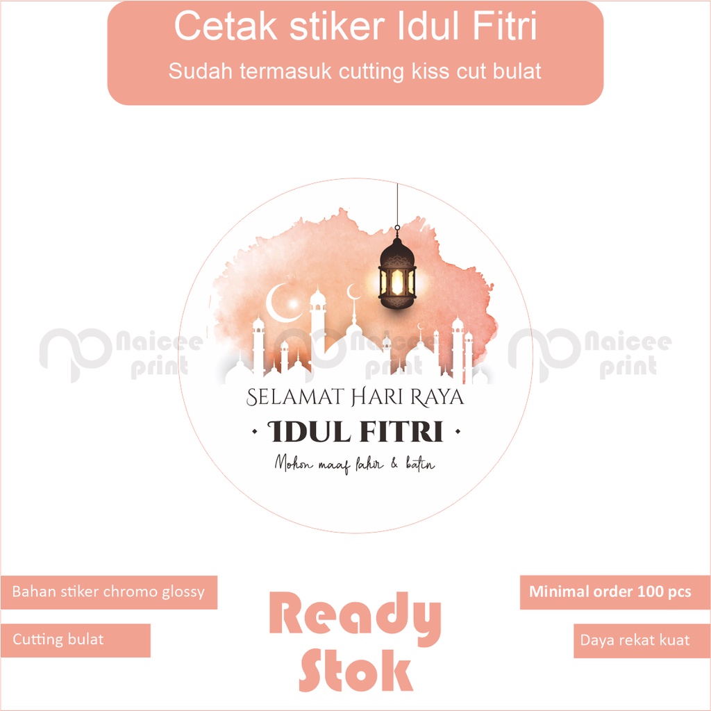 

cetak sticker print stiker stiker idul fitri chromo print and cut Label makanan Label Logo murah