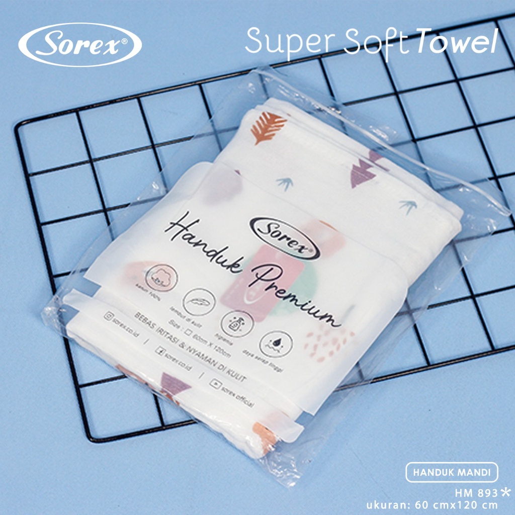 Handuk Mandi Bayi dan Balita 100% Sorex Katun Super Soft Premium Lembut Daya Serap Tinggi HM 893