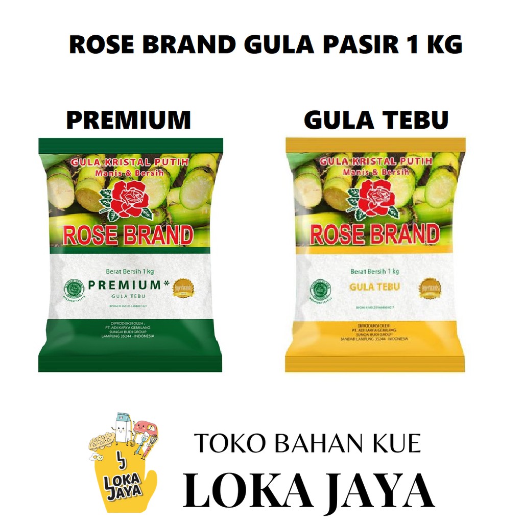 

ROSE BRAND GULA PASIR PREMIUM & GULA TEBU 1 KG