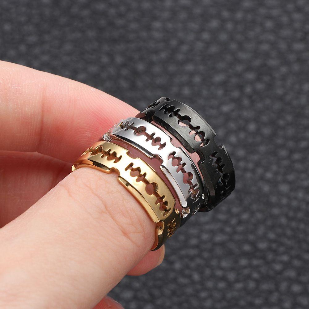 Lily Bladed Ring Fashion Vintage Biker Rock Mens Rings Metal Punk