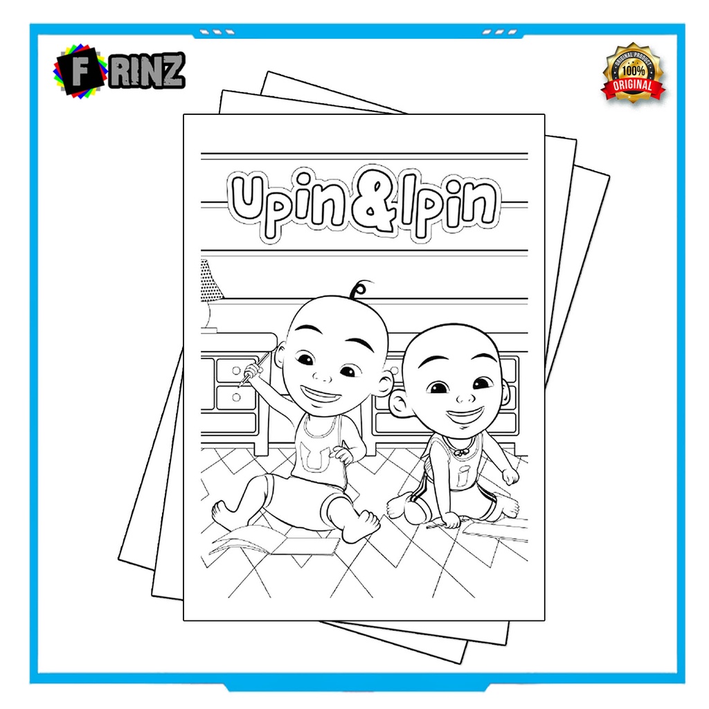 Gambar Sketsa Mewarnai ~ 07 . Upin Ipin Part 1 / Seketsa Lukis / Drawing Sketch / Menggambar-08