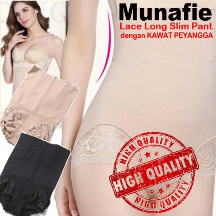 Munafie PANJANG - Munafie Lace Long Slim Pant dengan Kawat Penyangga - Lace Panties Munafie