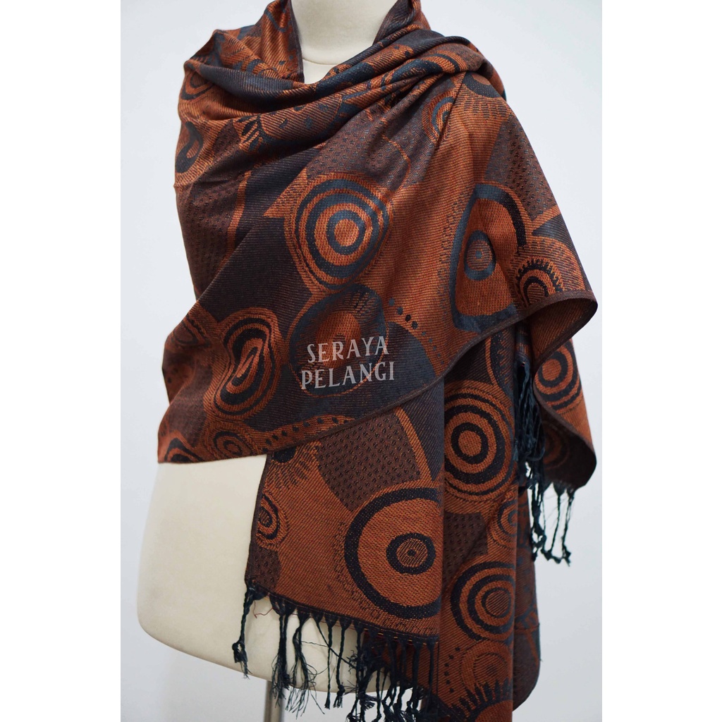 Pashmina Cashmere Motif Lingkaran 02 | Selendang | Scarf | Syal | Shawl | Pasmina | Gift | Souvenir