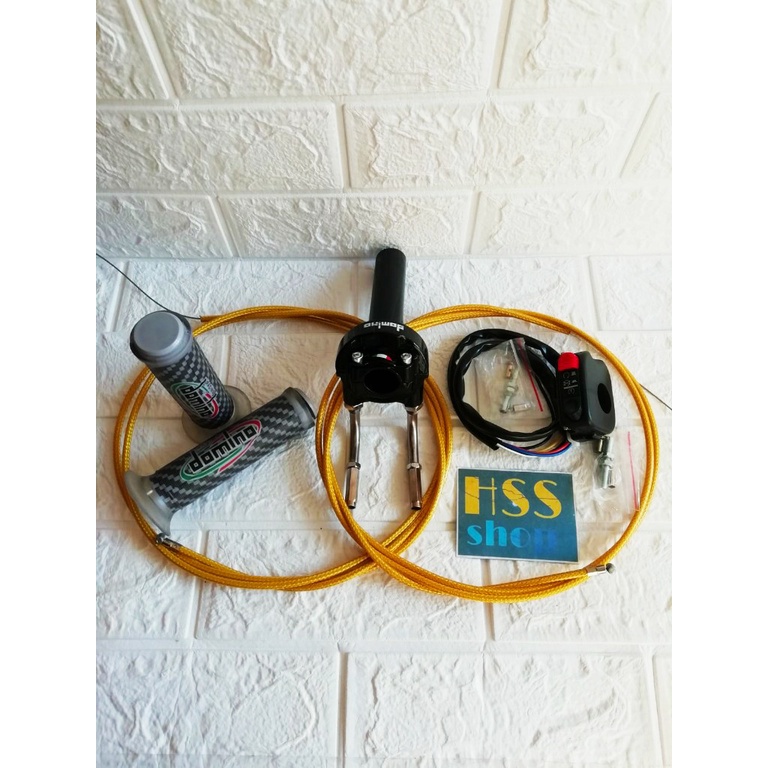 Gas Spontan 2 Kabel + Handgrip + Saklar Kanan + 2 Kabel Gas = Sonic 150 R, Gsx 150 R, Nmax 155, Pcx 
