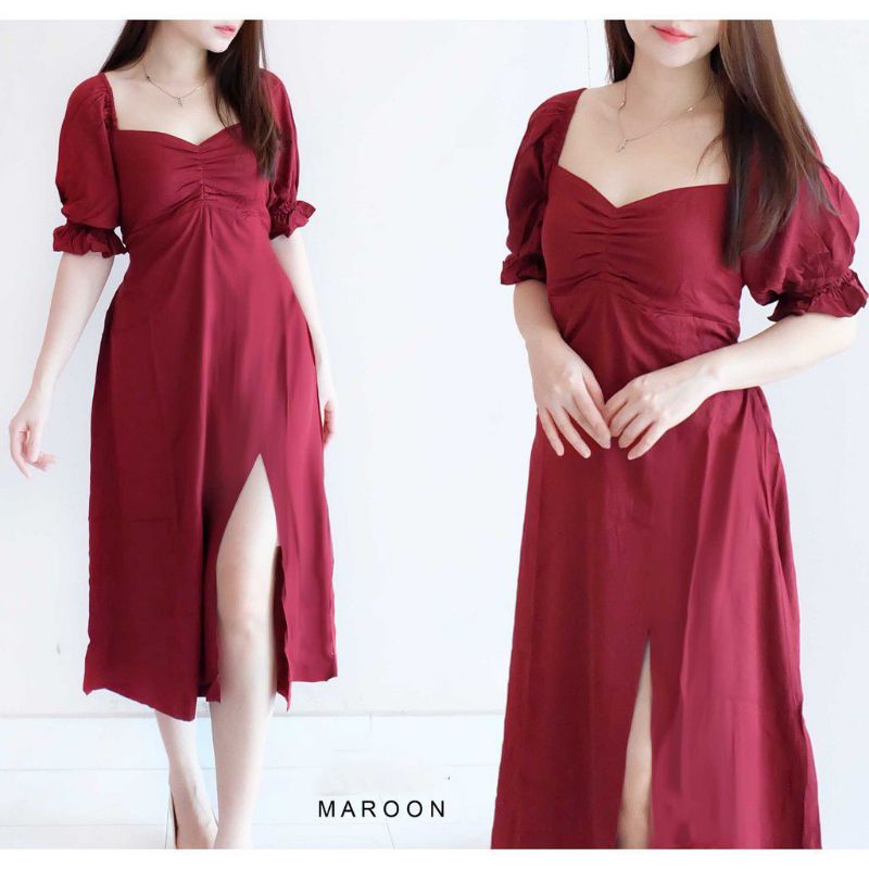 DRESS TESSA sabrina. dress wanitakekinian. baju atasan kekinian b