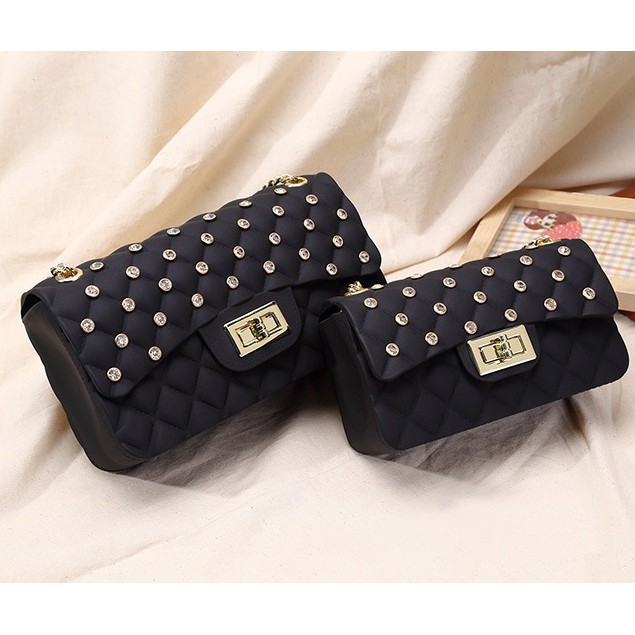 MBS 1098 TAS JELLY MATTE MAXI DIAMOND BESAR UKURAN 22 CM TAS IMPORT JELLY M