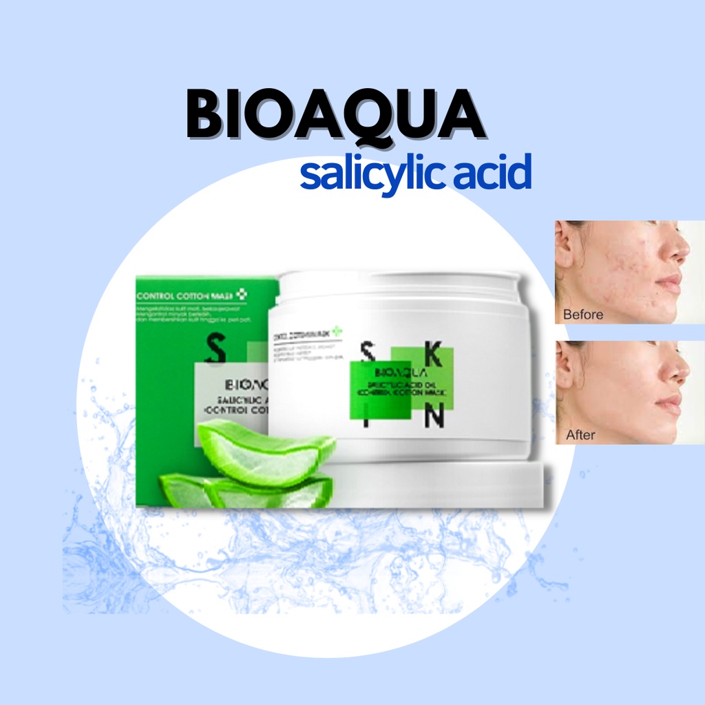 BIOAQUA Cotton Mask Salicylic Acid Acne Oil Control Facial face pembersih wajah praktis 110gr