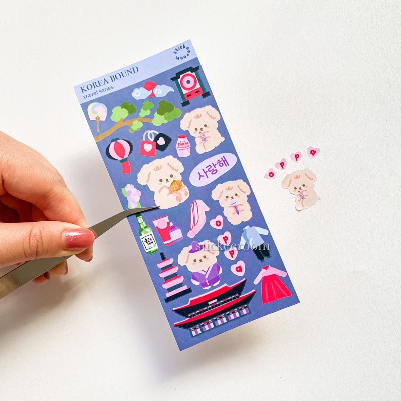 

Korea bound - sticker set / stiker sheet for journaling , polcos, decoration, etc