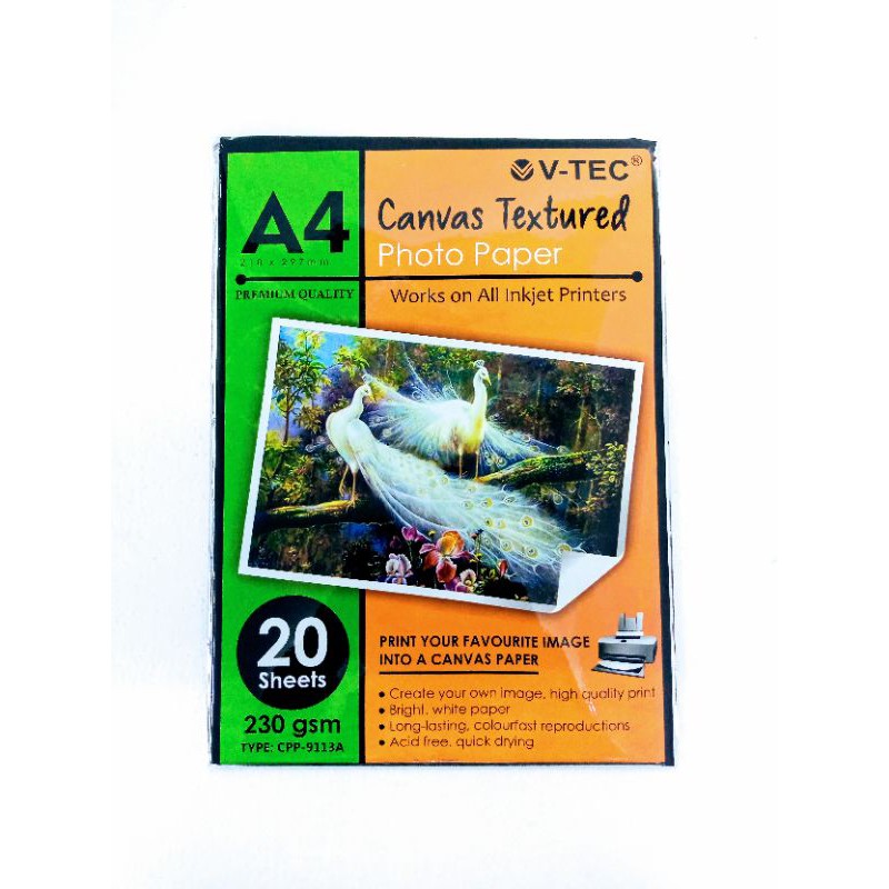 

Canvas Photo Paper A4 230 gr V-tec 9113A
