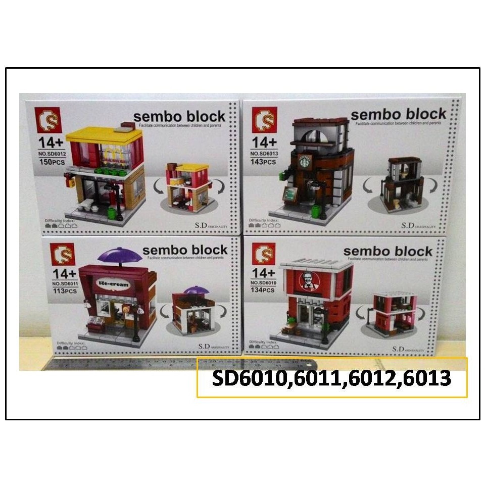 Lego Sembo Block per set KFC,Haagen Dazs,McD,Starbuck