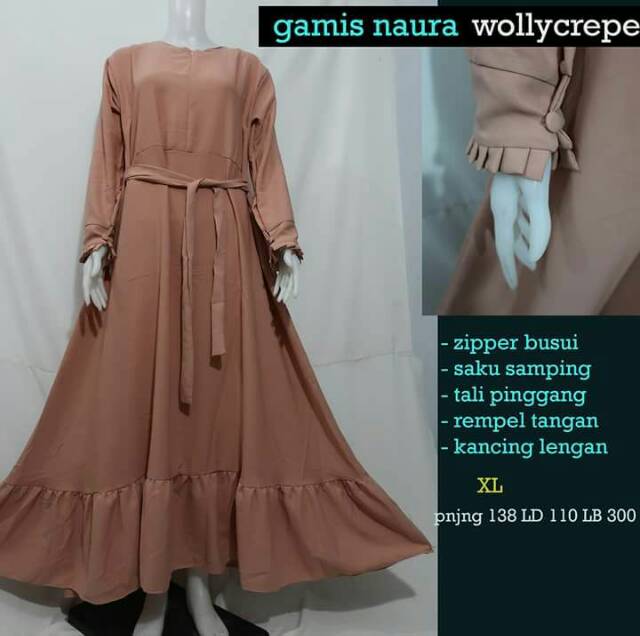 [New&amp;Best!] gamis naura basic wollycrepe | gamis busui dan rempel | gamis grad A grosir