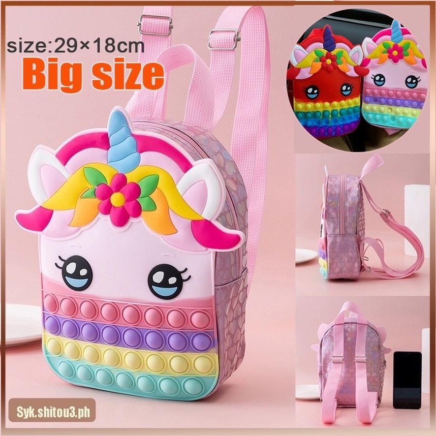 TAS Pop It Unicorn Ransel Anak Perempuan Anak Laki-laki Tas Sekolah Pop Tas Sekolah Anak