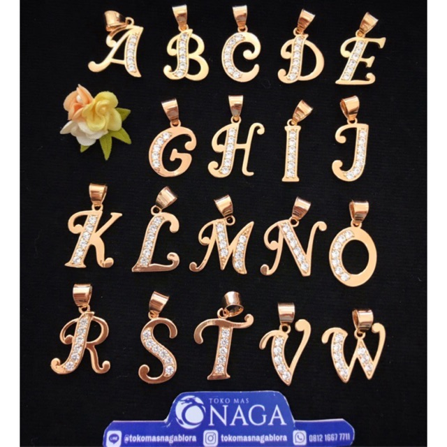 Liontin HURUF Emas Kadar 375