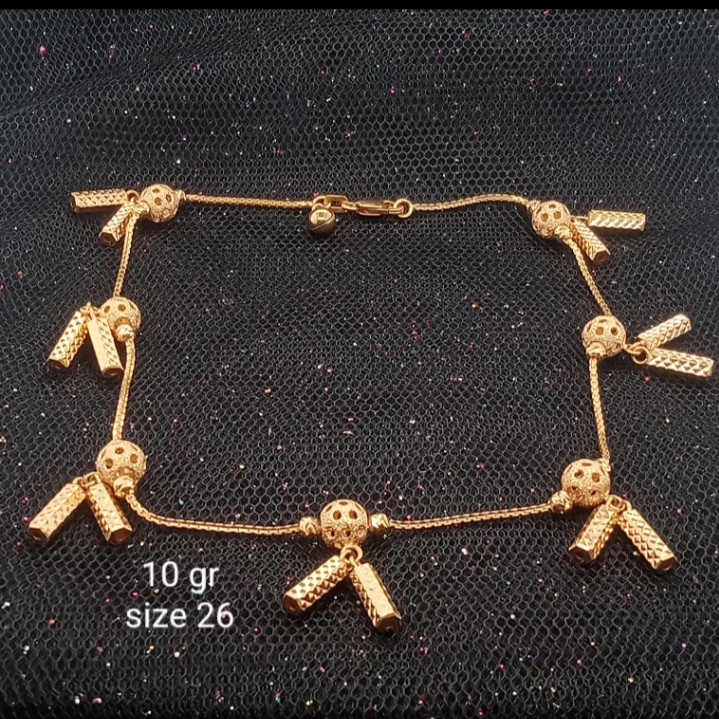 Gelang kaki Emas 17K - 10 gr Kadar 750 - 850