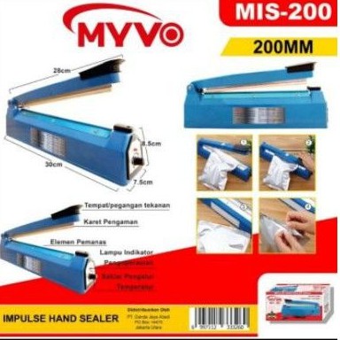 Mesin Press Plastik 20 CM / Alat Las Plastik / Myvo MIS 200 Impulse Hand Sealer