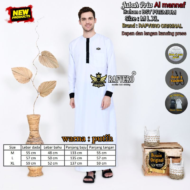 Jubah Pria - Jubah Pria Al Mannaf ORIGINAL RAFVERO - Jubah Pria Terbaru