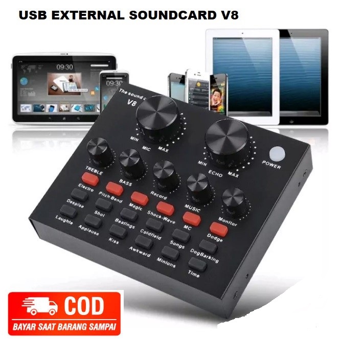 USB External Soundcard V8 PLUS - Bluetooth Audio USB External Soundcard Live Broadcast Microphone Headset - mixer audio bluetooth - bluetooth receiver audio mixer - bluetooth audio usb external soundcard - Sound Card - Sound Card Eksternal