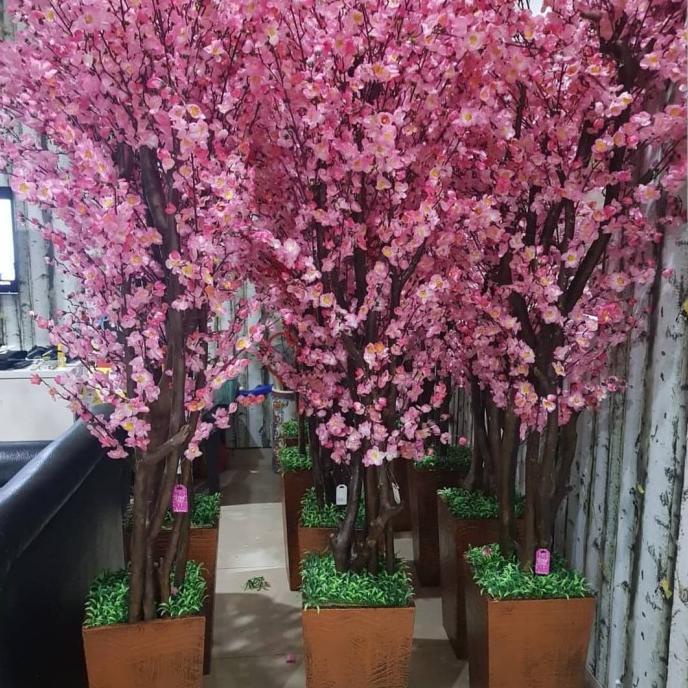 Pohon Meihwa Imlek Besar 180cm Dekorasi Pohon Sakura Pink Merah Meihua