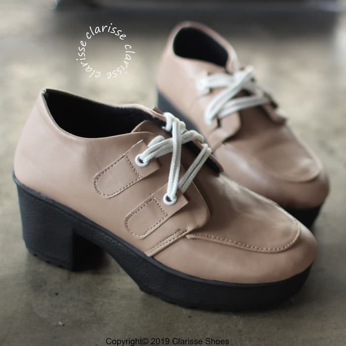 Sepatu Boots Heels Wanita LUMINOS Boots Tali Hak 7 Cm - Putih, 37