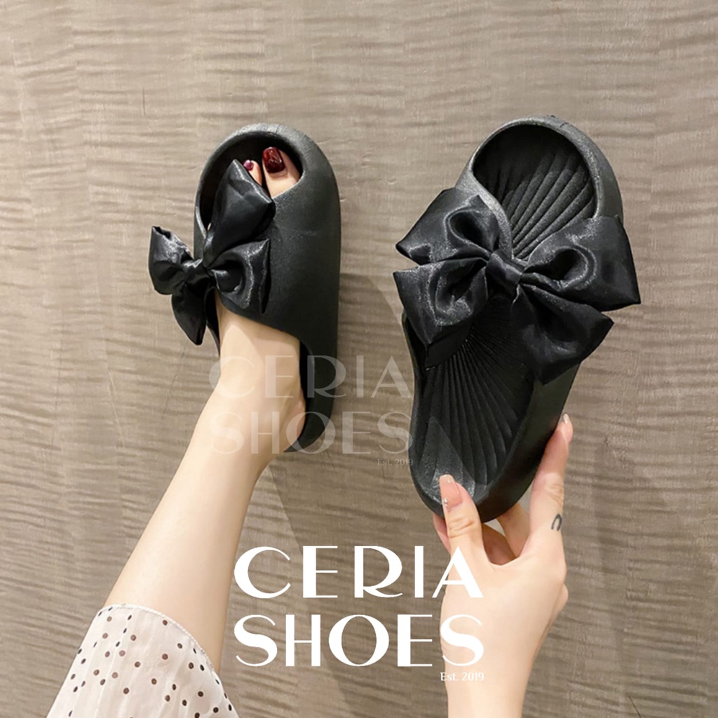 PVC Sandal Slop Jelly Wanita Butterfly Bahan Empuk Elastis Super Soft Rubber Import Korean Sol Non-Slip Summer Sandals