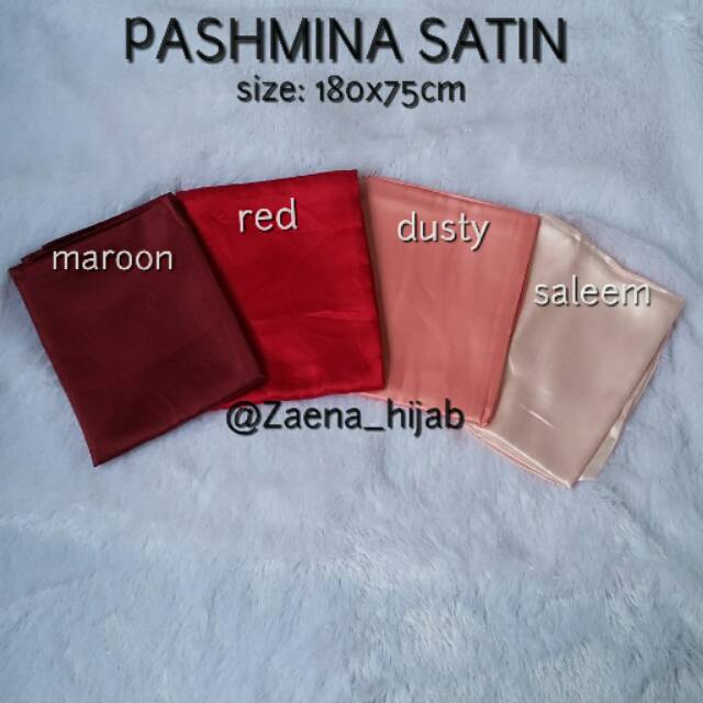 Hijab Pashmina satin. hijab pashmina satin silky polos. pashmina satin murah (zaena_hijab)