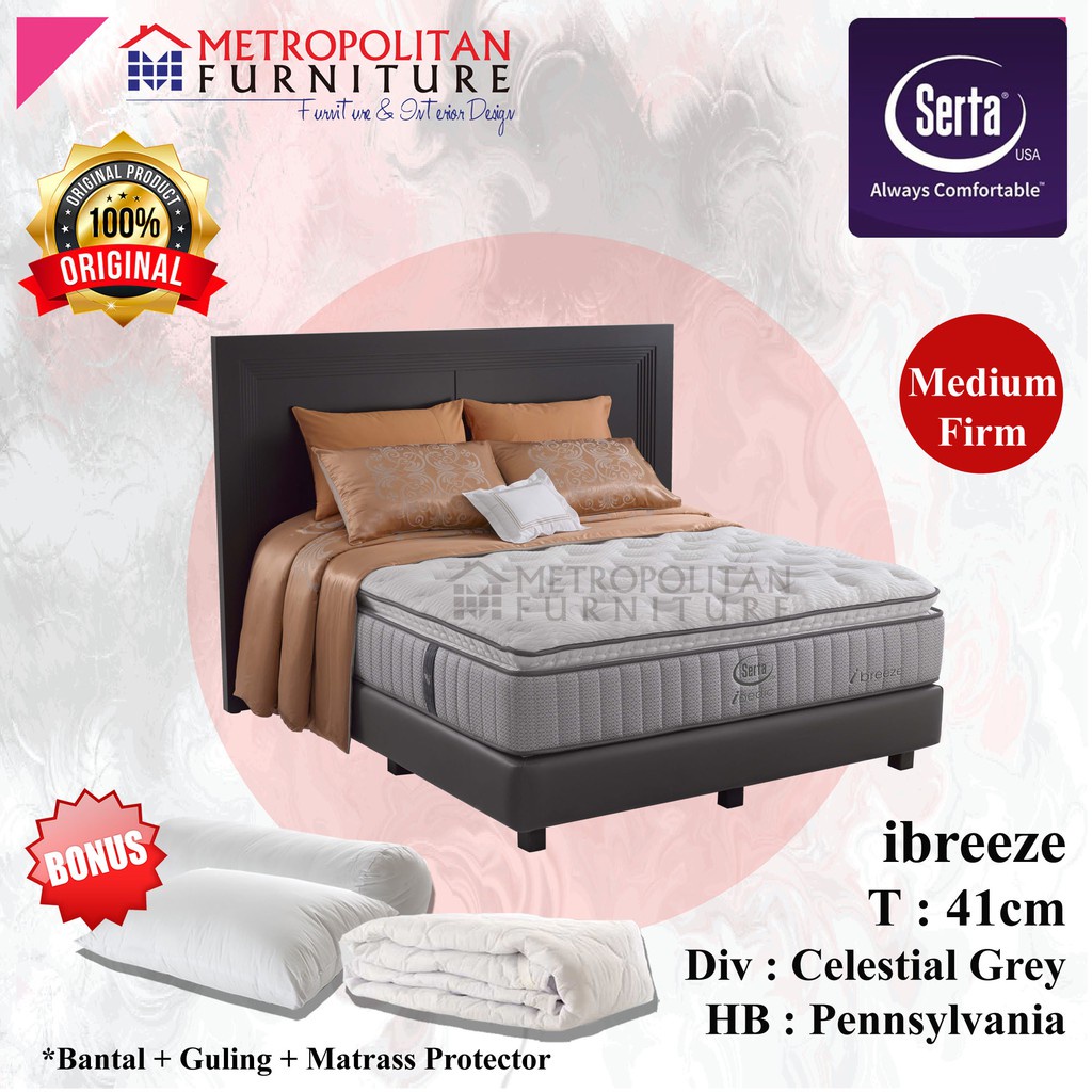 Springbed SERTA iBreeze FULL SET Kasur Spring bed Matras