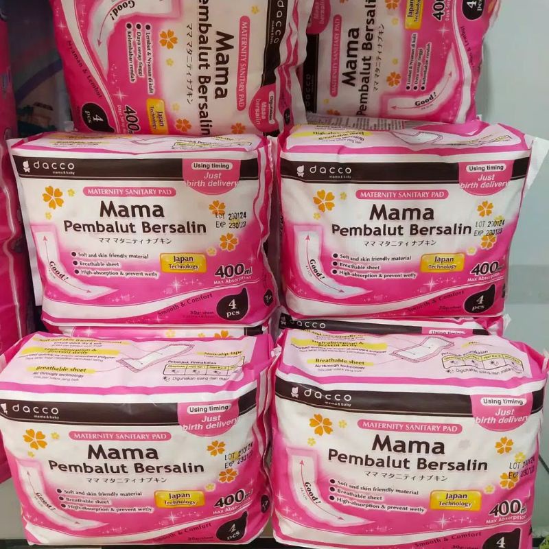 Dacco _ Mama Pembalut Bersalin Isi 4pcs / Pembalut melahirkan / perlengkapan ibu melahirkan