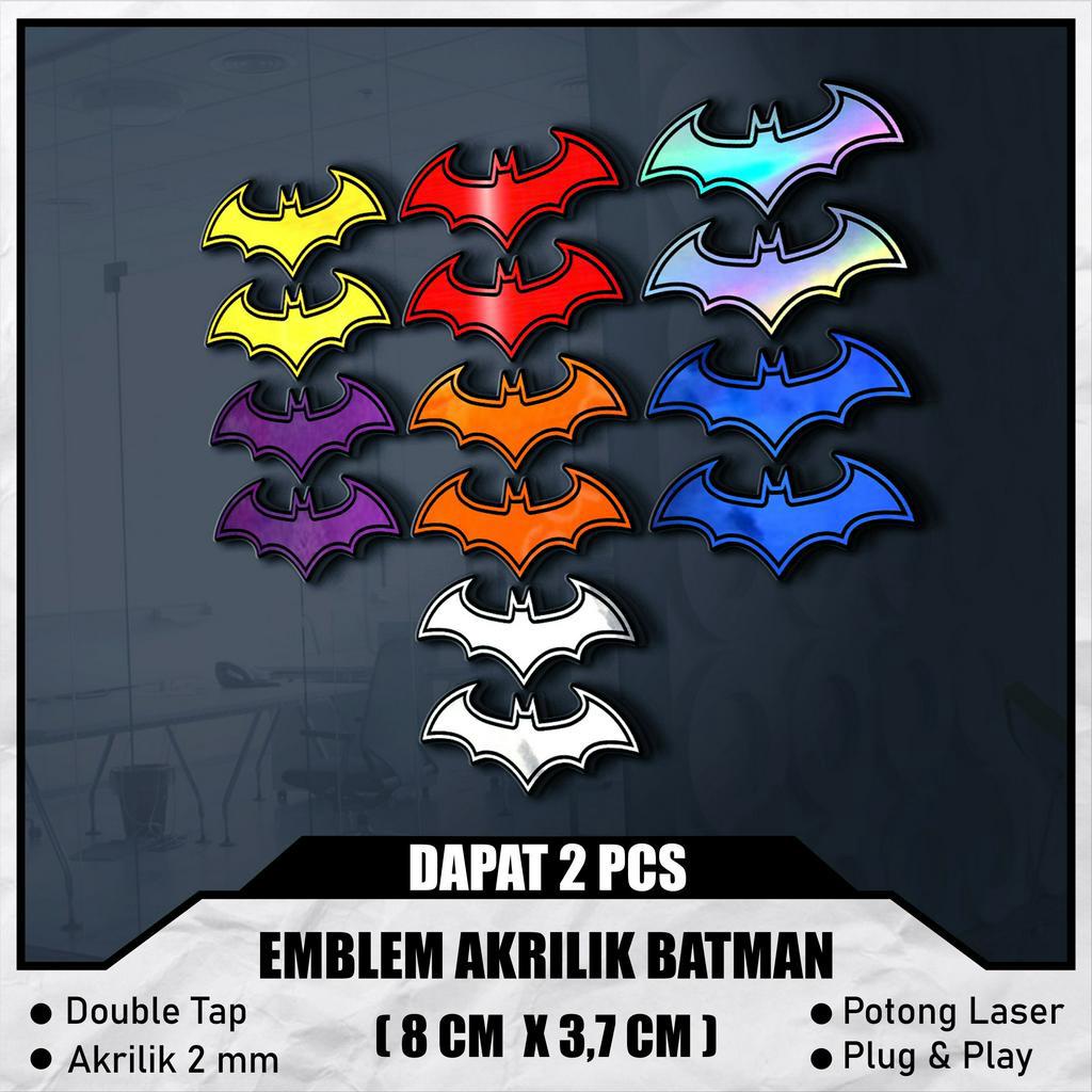 Emblem BATMAN Emblem TIMBUL Akrilik 2mm + Doubel Tape Foam ( DAPAT 2 PCS )