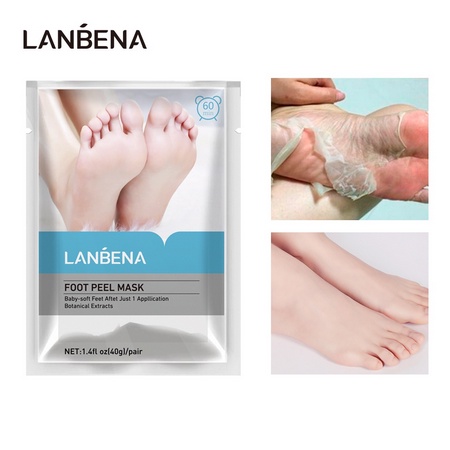 LANBENA Foot Peeling Mask 1Pair Masker Kaki Remove Dead Skin Peeling Badan Foot Care Untuk Spa Kaki 