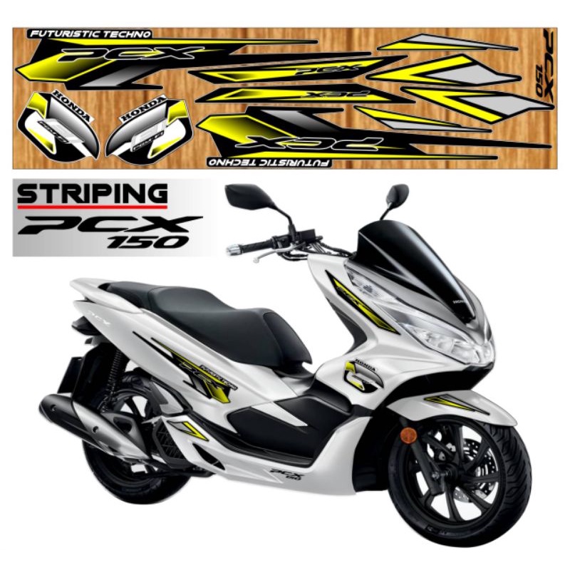 sticker variasi pcx 150-160 vinyl premium simple kuning