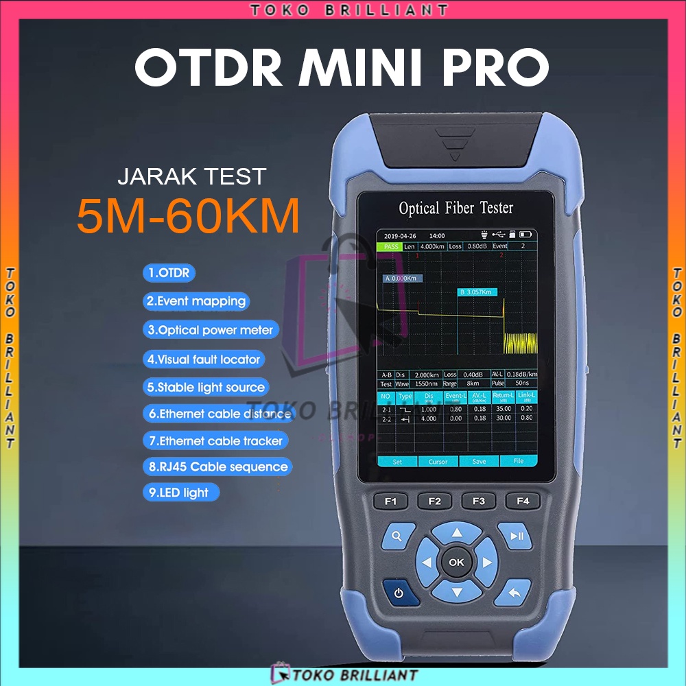 Terbaru! OTDR smart  Otdr smart miniPro OTDR 1310 1550nm 60km with Opm Ols Vfl [Bisa Bayar Ditempat]